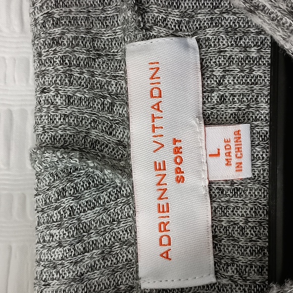 Adrienne Vittadini Sport Gray Ribbed Pullover Hoodie L - Picture 4 of 5